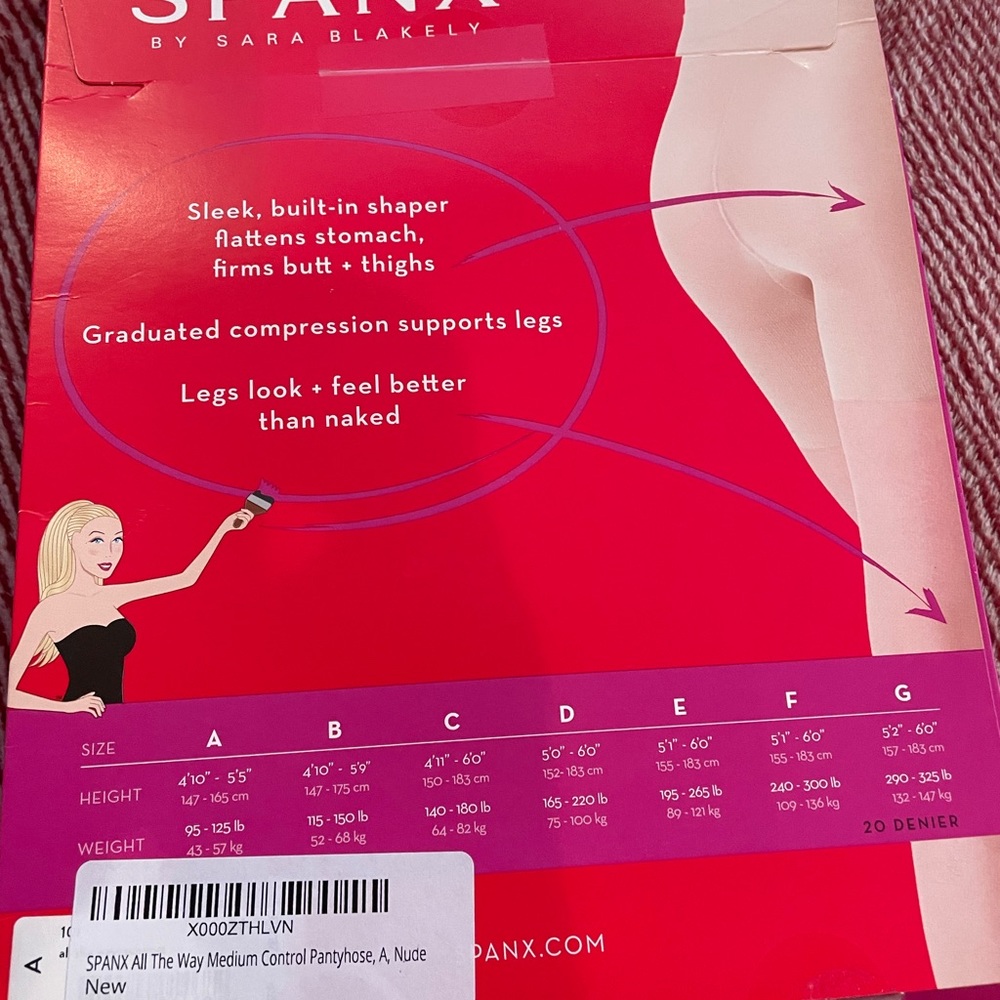 Spanx sheer pantyhose by Sara Blakey - new. Size A.